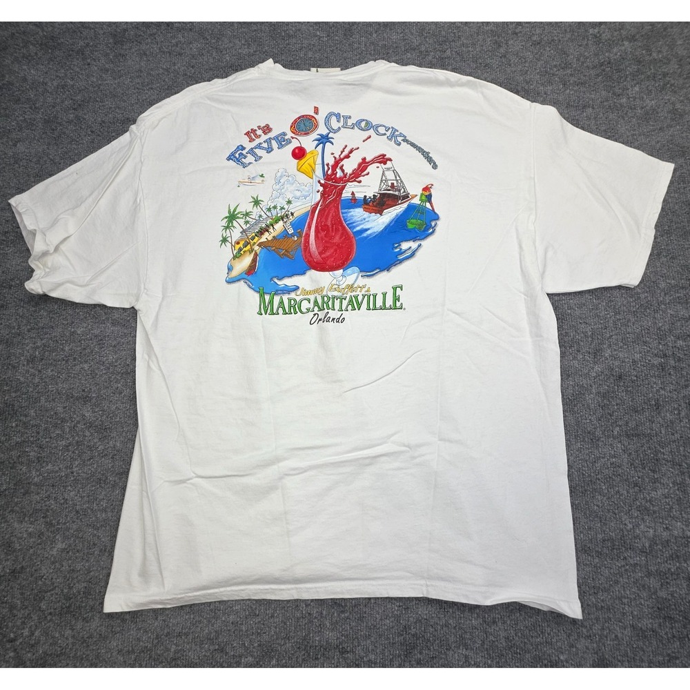 Jimmy Buffetts's Margaritaville Cafe 2XL T Shirt White Orlando Florida Graphic